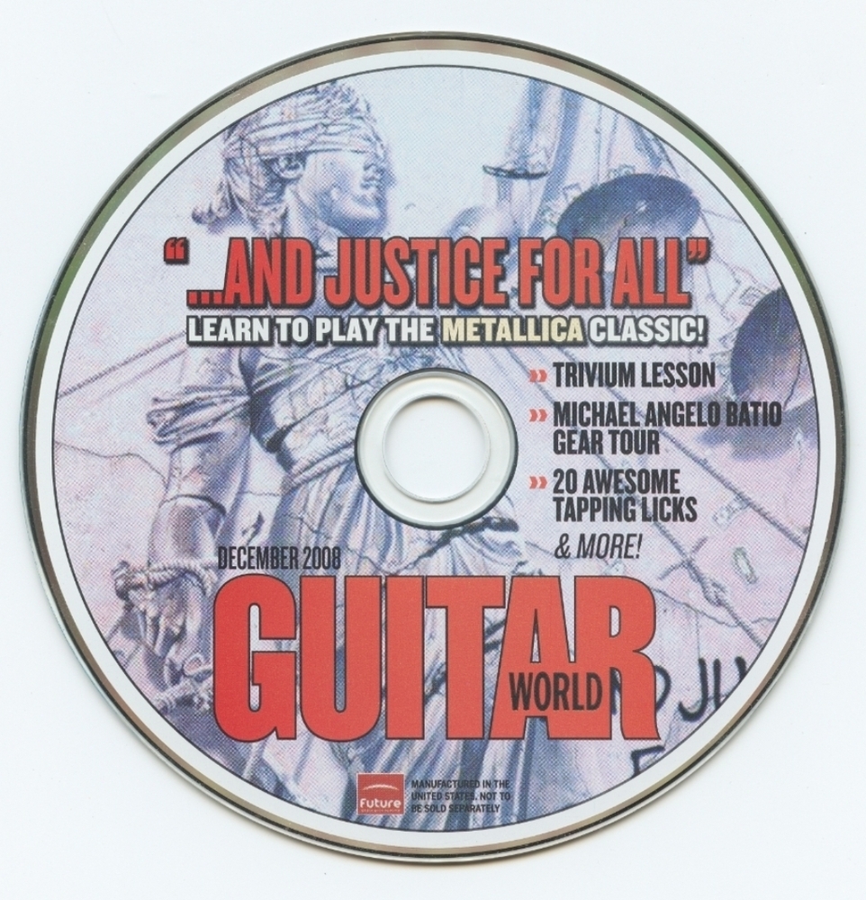 Guitar World December 2008 Metallica And Justice For All CD Only